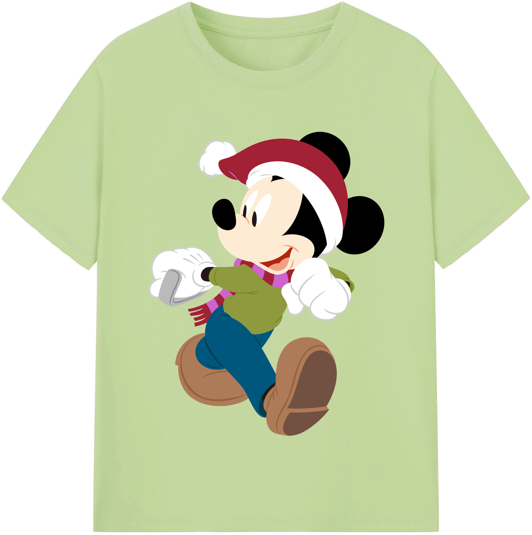 （画像用） ミッキーマウス Mickey Mouse 綿100％半袖Tシャツ（フロントプリント）